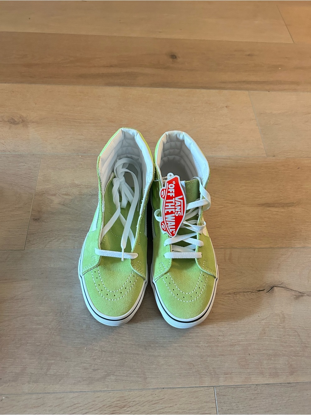 Vans Sk8-Hi Shoe in Lime Green and White